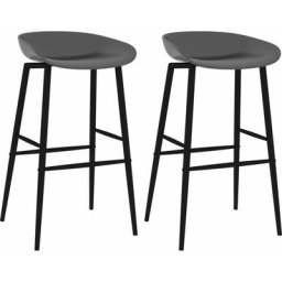 Chaises de bar lot de 2 gris Vidaxl Gris et noir