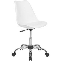 Chaise de Bureau en Polypropylène Blanc Nylon Cuir pu Rotation 360° Vérin Dakota - Blanc