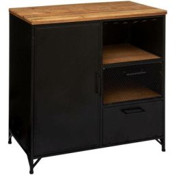 Atmosphera - Buffet 1 Porte 2 Tiroirs Cierna créateur d'intérieur - Noir