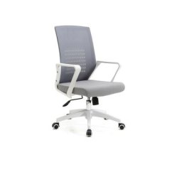 Fauteuil de bureau à roulettes en tissu en couleur gris, modèle luca