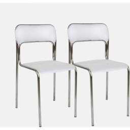 Dmora - Ensemble de 2 chaises modernes en métal et polypropylène, pour salle à manger, cuisine ou