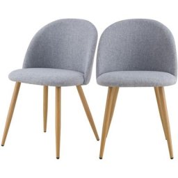 Chaise en tissu et pieds en métal (lot de 2) - Cozy - Gris