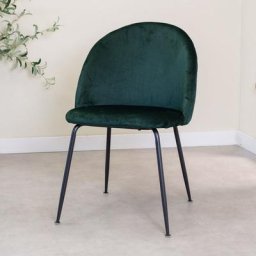 Dimehouse - evie Chaise Salle à Manger Industrielle Vert Velours - Vert