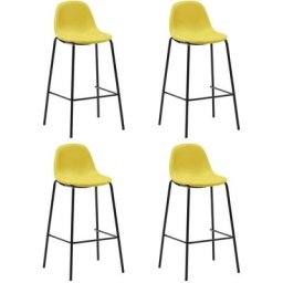 Chaises de bar lot de 4 jaune tissu Vidaxl Jaune