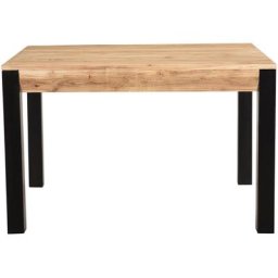 Table à manger extensible en acacia massif et métal noir L120-210 cm TRAP - Naturel