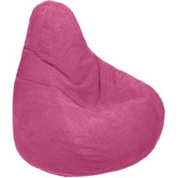 Loft 25 - Pouf à haut dossier en velours côtelé pour adulte, pouf gaming pour l'intérieur, salon,