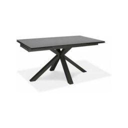 Table extensible de 160cm à 240cm Plateau en Céramique Moderne sur Verre Trempé Gris Graphite