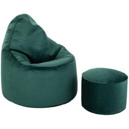 Fauteuil pouf à haut dossier en velours souple pour adulte, pour intérieur, salon, pouf gaming,