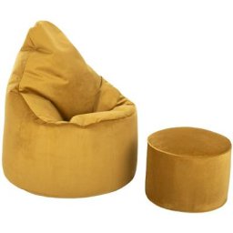 Fauteuil pouf à haut dossier en velours souple pour adulte, pour intérieur, salon, pouf gaming,