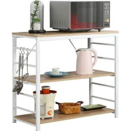 Tagère à pain de cuisine, étagère de rangement utilitaire, étagère à micro-ondes, étagère à