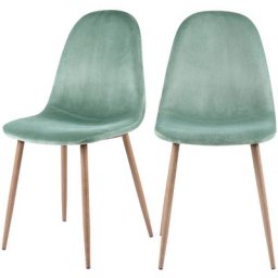Rendez-vous Déco - Chaise en velours (lot de 2) - Fredrik - Vert