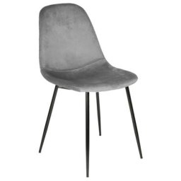 Chaise velours côtelé Giulia gris - Gris - Gris