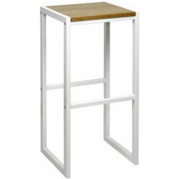 Lot de 2 Tabourets de bar Icub. Industriel-vintage 36x32x75cm - Blanc - Blanc