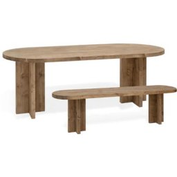 Pack table à manger Tokyo + 1 banc Tokyo chêne foncé 180