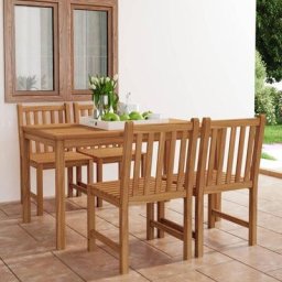 Ensemble de salle à manger de jardin 5 pcs | Ensemble table et chaises Bois de teck solide 39836