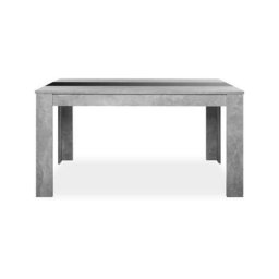 Table à manger couleur béton avec insert réversible noir ou blanc 138x80xh.74 cm