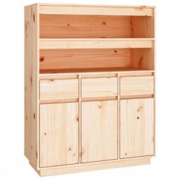 Buffet haut 89x40x116,5 cm Bois massif de pin Vidaxl Marron
