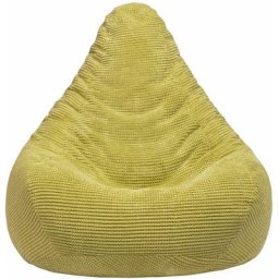 Loft 25 - Pouf à haut dossier en velours côtelé pour adulte, pouf gaming pour l'intérieur, salon,