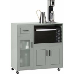 SoBuy FSB78-HG Meuble Micro-Ondes Buffet Commode sur roulettes Armoire de Cuisine Multi-Rangement