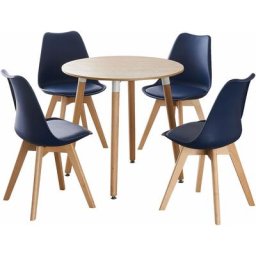 Ensemble de salle à manger 5 pièces Life Interiors Jamie Lorenzo Halo - une table ronde et un