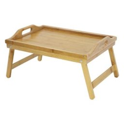 Plateau de lit en bambou avec pieds pliables pour ordinateur portable Plateau de service Plateau de