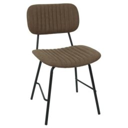 Home Déco Factory - Chaise style écolier Taylor marron pieds métal - Marron - Marron