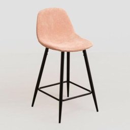 Tabouret haut en velours côtelé Glamm Sklum 65 cm Rose Noir - ↑65 cm Noir Rose