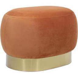 Pouf - Velours et métal - Luxe Orange - Velours, Métal - Orange