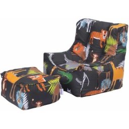 Ready Steady Bed Intérieur Imprimé Fauteuil Pour les enfants avec pouf, Confortable Bean Bag & Pouf