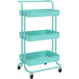 Chariot de cuisine 3 niveaux Turquoise 42x35x85 cm Fer et abs Vidaxl Turquoise