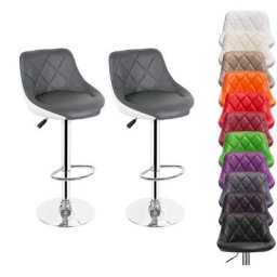Lot de 2 Tabouret de Bar Tabouret de Comptoir Siège Rembourré en pu Réglable en Hauteur 360°