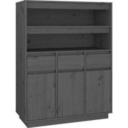Buffet haut Gris 89x40x116,5 cm Bois massif de pin Vidaxl Gris