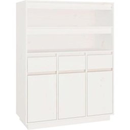 Buffet haut Blanc 89x40x116,5 cm Bois massif de pin Vidaxl Blanc