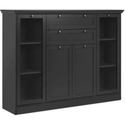 Buffet 160x40 cm Gris Anthracite avec quatre portes et deux tiroirs gris anthracite