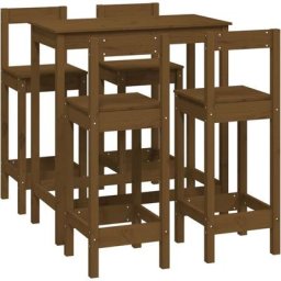 Vidaxl - Ensemble de bar 5 pcs Marron miel Bois de pin massif marron miel