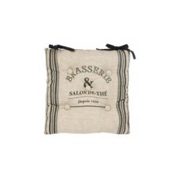 Ac-déco - Galette de chaise - l 40 x l 40 cm - Bistrot - Noir - Livraison gratuite - Noir