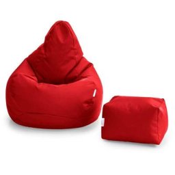 Loft 25 Pouf gamer de salon imperméable pour l'intérieur et l'extérieur, et tabouret de pied, rouge