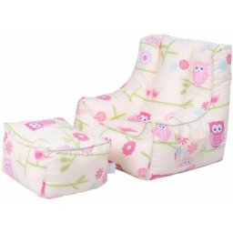 Ready Steady Bed Intérieur Imprimé Fauteuil Pour les enfants avec pouf, Confortable Bean Bag & Pouf