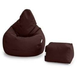 Pouf gamer de salon imperméable pour l'intérieur et l'extérieur, et tabouret de pied, brun - Loft 25