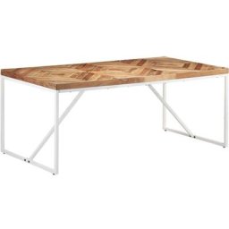 Table à manger 180x90x76 cm Bois massif d'acacia et de manguier Vidaxl White