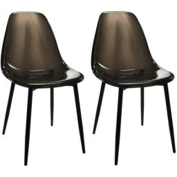 Lot De 2 Chaises Transparente Noires Home Deco Factory