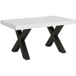 Table Traffic Extensible Dessus Frêne Blanc 90x160 Allongée 264 cadre Anthracite
