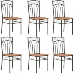 Decdeal - Chaises de salle à manger 6 pcs Marron mdf
