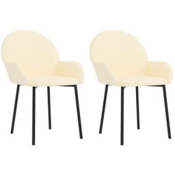 Chaises à manger lot de 2 crème similicuir Vidaxl Crème