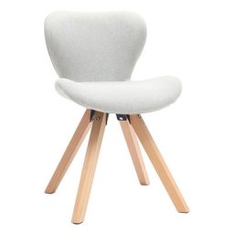 Miliboo - Chaise scandinave en tissu gris clair et bois clair anya - Gris perle