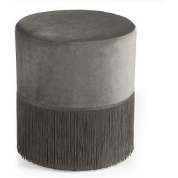 Pouf Cylindrique en Velours à Franges, Repose-Pieds élégante et moderne de salon, Tabouret de