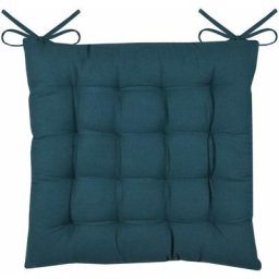 Homemaison - Galette de chaise unie et classique emeraude 38 x 38 cm - emeraude