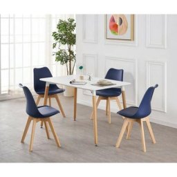 Ensemble de salle à manger scandinave rétro et moderne de 5 pièces - une table de salle à manger