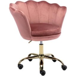 Chaise de Bureau en Velours Fauteuil de Bureau à Roulettes Réglable en Hauteur pour Bureau et