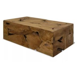 Table basse rectangulaire teck massif foncé Kyral